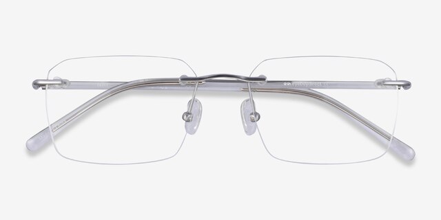 Nate Silver Clear TitaniumEyeglass Frames from EyeBuyDirect, Closed View