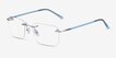 Nate Silver Clear Blue TitaniumEyeglass Frames from EyeBuyDirect, Angle View