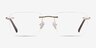 Nate Gold Brown TitaniumEyeglass Frames from EyeBuyDirect, Front View