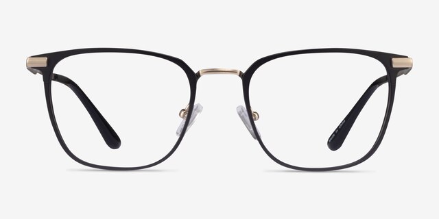 Pond Matte Black TitaniumEyeglass Frames from EyeBuyDirect, Front View