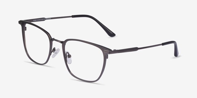 Pond Matte Gunmetal TitaniumEyeglass Frames from EyeBuyDirect, Angle View