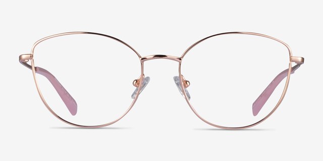 Mandolin Rose Gold TitaniumEyeglass Frames from EyeBuyDirect, Front View