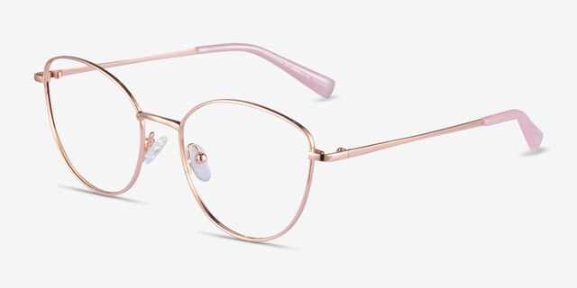 Mandolin Rose Gold TitaniumEyeglass Frames from EyeBuyDirect, Angle View