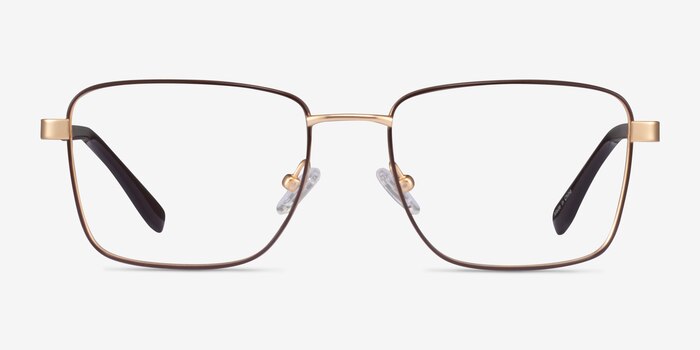 Bolton Gold Brown Titanium Eyeglass Frames from EyeBuyDirect