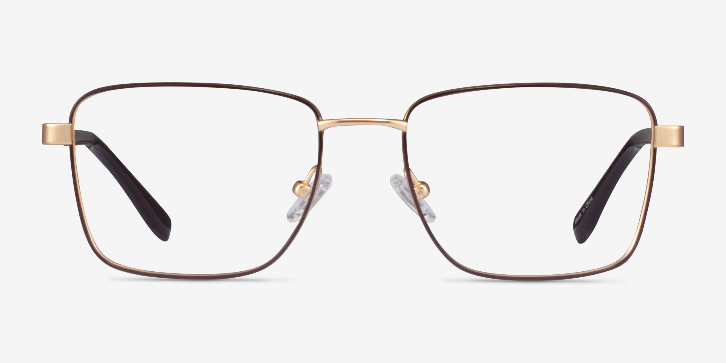 Bolton Rectangle Gold Brown Glasses for Men Eyebuydirect