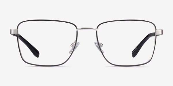 Bolton Silver Black Titanium Eyeglass Frames