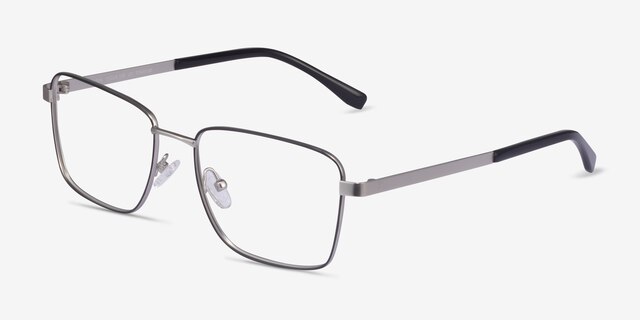 Bolton Silver Black TitaniumEyeglass Frames from EyeBuyDirect, Angle View
