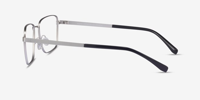 Bolton Silver Black Titanium Eyeglass Frames from EyeBuyDirect