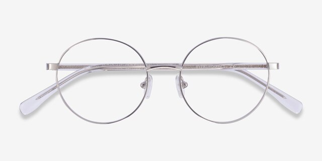 Sahel Silver TitaniumEyeglass Frames from EyeBuyDirect, Closed View