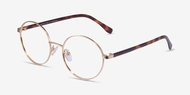 Sahel Doré TitaniumMontures de lunettes de vue d'EyeBuyDirect, Vue d'Angle