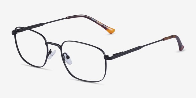 Gong Black TitaniumEyeglass Frames from EyeBuyDirect, Angle View