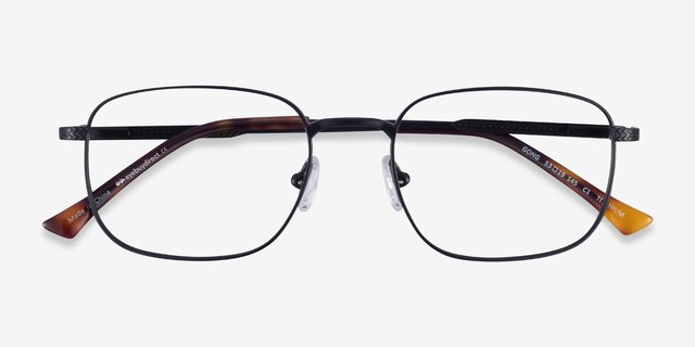 Gong Black TitaniumEyeglass Frames from EyeBuyDirect, Closed View