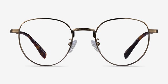 Scottie Bronze TitaniumEyeglass Frames from EyeBuyDirect, Front View
