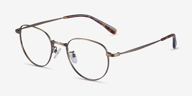 Scottie Bronze TitaniumEyeglass Frames from EyeBuyDirect, Angle View