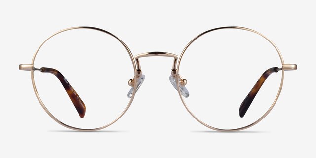 Jonah Gold TitaniumEyeglass Frames from EyeBuyDirect, Front View