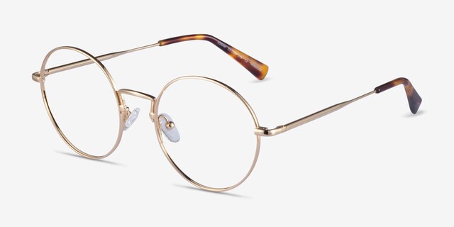 Jonah Gold TitaniumEyeglass Frames from EyeBuyDirect, Angle View