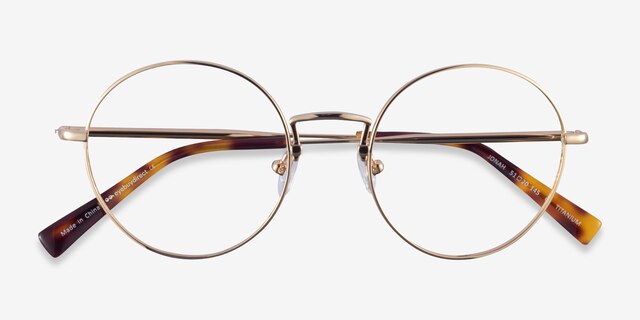 Jonah Gold TitaniumEyeglass Frames from EyeBuyDirect, Closed View