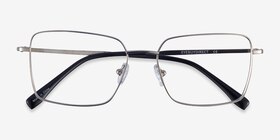Caspian Argenté Titanium Montures de lunettes de vue d'EyeBuyDirect, Vue Rapprochée