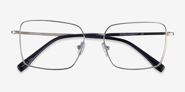 Caspian Silver TitaniumEyeglass Frames from EyeBuyDirect, Closed View