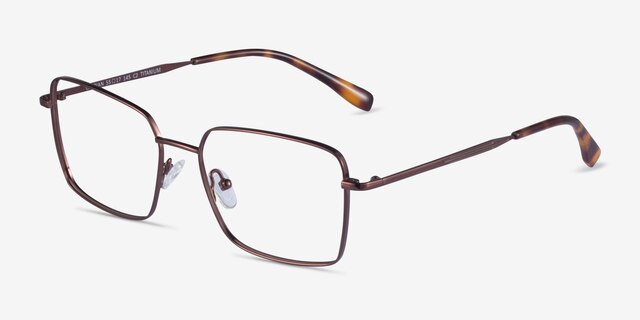 Caspian Coffee TitaniumEyeglass Frames from EyeBuyDirect, Angle View