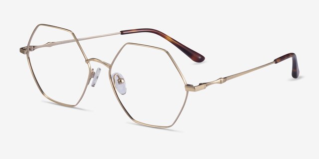 Esto Gold TitaniumEyeglass Frames from EyeBuyDirect, Angle View