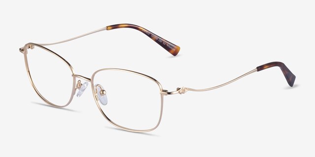 Dianele Gold TitaniumEyeglass Frames from EyeBuyDirect, Angle View