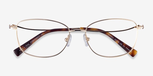 Dianele Gold TitaniumEyeglass Frames from EyeBuyDirect, Closed View