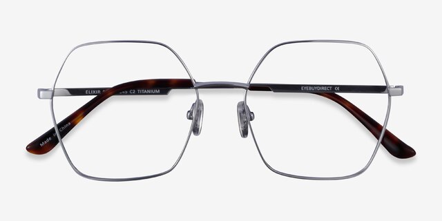Elixir Silver TitaniumEyeglass Frames from EyeBuyDirect, Closed View