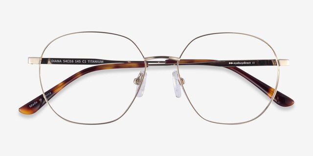 Diana Gold TitaniumEyeglass Frames from EyeBuyDirect, Closed View