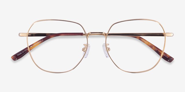 Alphabet Gold TitaniumEyeglass Frames from EyeBuyDirect, Closed View
