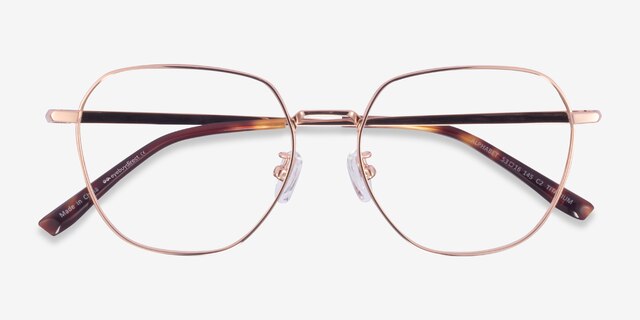 Alphabet Rose Gold TitaniumEyeglass Frames from EyeBuyDirect, Closed View