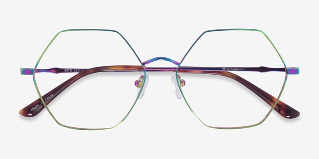 Esto Rainbow TitaniumEyeglass Frames from EyeBuyDirect, Closed View