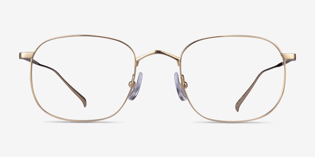 Linus Gold TitaniumEyeglass Frames from EyeBuyDirect, Front View