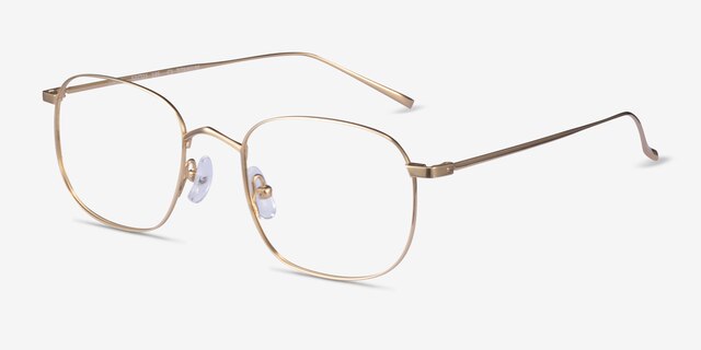 Linus Gold TitaniumEyeglass Frames from EyeBuyDirect, Angle View