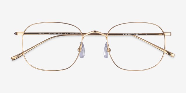 Linus Gold TitaniumEyeglass Frames from EyeBuyDirect, Closed View