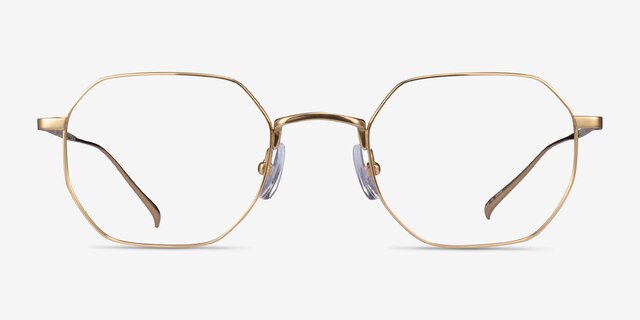 Virgil Gold TitaniumEyeglass Frames from EyeBuyDirect, Front View