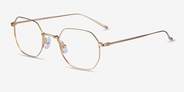 Virgil Gold TitaniumEyeglass Frames from EyeBuyDirect, Angle View