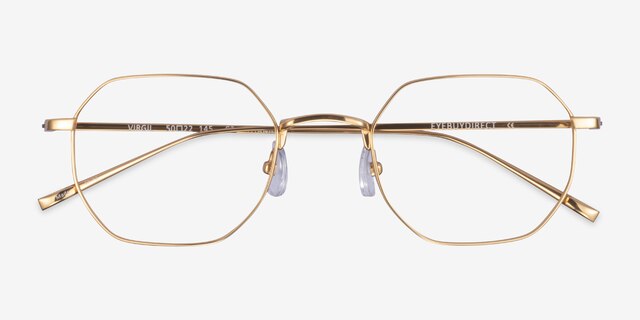 Virgil Gold TitaniumEyeglass Frames from EyeBuyDirect, Closed View