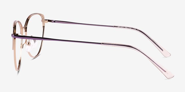 Atlas Shiny Light Brown TitaniumEyeglass Frames from EyeBuyDirect, Side View