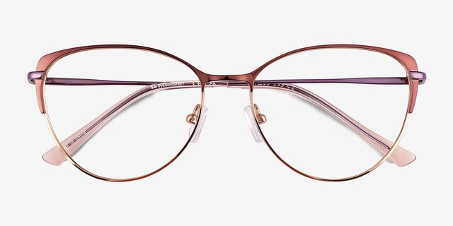Atlas Shiny Light Brown TitaniumEyeglass Frames from EyeBuyDirect, Closed View