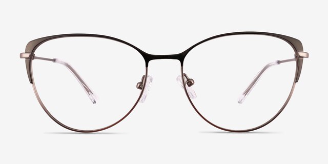 Atlas Shiny Black TitaniumEyeglass Frames from EyeBuyDirect, Front View