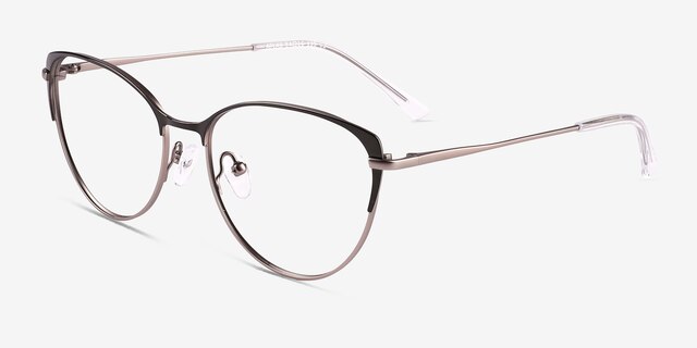Atlas Shiny Black TitaniumEyeglass Frames from EyeBuyDirect, Angle View