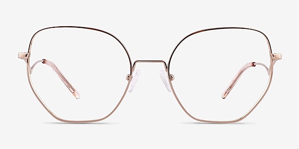Leo Shiny Rose Gold Titanium Eyeglass Frames