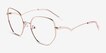Leo Shiny Rose Gold TitaniumEyeglass Frames from EyeBuyDirect, Angle View