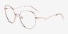 Leo Shiny Rose Gold TitaniumEyeglass Frames from EyeBuyDirect, Angle View