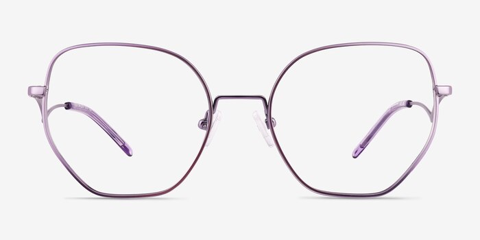 Leo Semi Lavender Titanium Eyeglass Frames from EyeBuyDirect