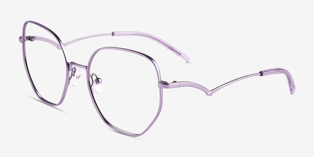 Leo Semi Lavender TitaniumEyeglass Frames from EyeBuyDirect, Angle View