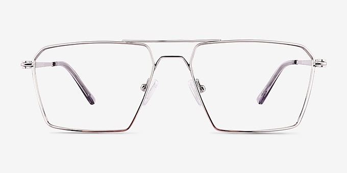 Boreas Shiny Silver Titanium Eyeglass Frames