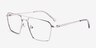 Boreas Shiny Silver TitaniumEyeglass Frames from EyeBuyDirect, Angle View
