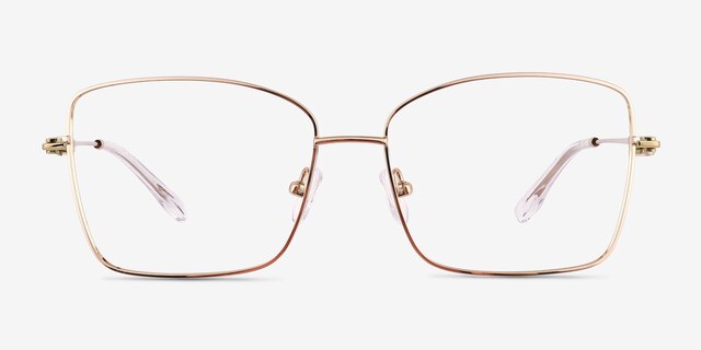 Typhon Shiny Gold TitaniumEyeglass Frames from EyeBuyDirect, Front View